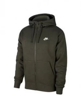 Image of Nike Club Fleece Full Zip Hoodie - Green