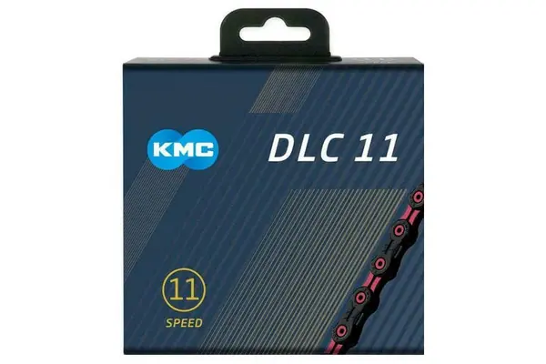Image of KMC 11 Speed Diamond Like Coating Chain in Black and Pink 118L