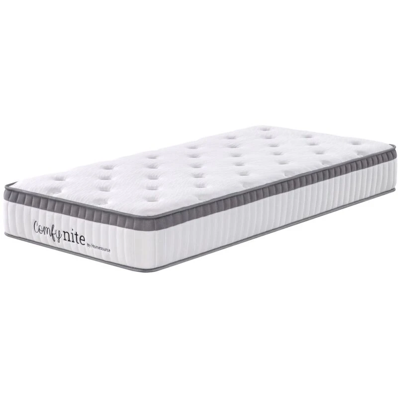 Image of Home Source Pocket Sprung Quilted Mattress Medium Firmness 24cm Deep White
