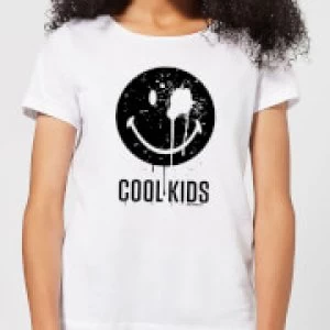 Image of Smiley World Slogan Cool Kids Womens T-Shirt - White - XXL