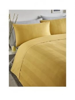 image of Serene Waffle Stripe Duvet Cover Set - Ochre