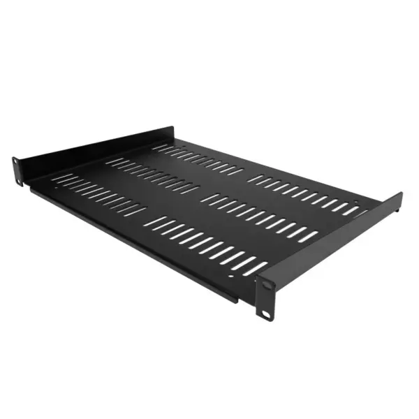 Image of StarTech.com 1U Vented Server Rack Cabinet Shelf - Fixed 12" Deep Cantilever Rackmount Tray