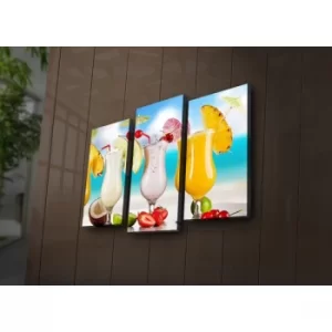 Image of 3PAT?ACT-19 Multicolor Decorative LED Lighted Canvas Painting (3 Pieces)