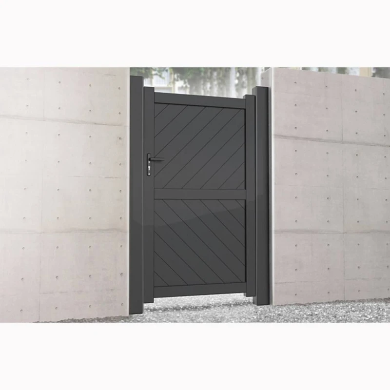 Image of Ready Made Gates Pedestrian Gate 1000x1600mm Grey - Diagonal Solid Infill & Flat Top Grey Unisex