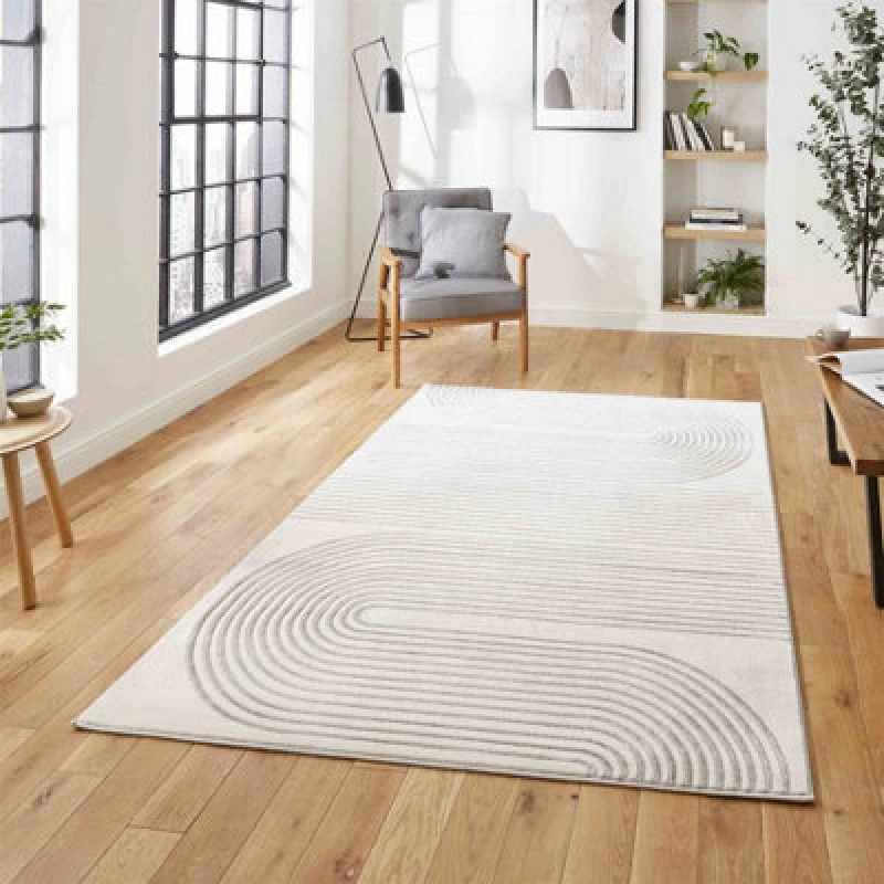 Image of Apollo Swirl Washable Rug cream