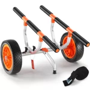 Image of VEVOR Heavy Duty Kayak Cart, 450lbs Load Capacity, Detachable Canoe Trolley Cart with 12'' Solid Tires, Adjustable Width & Nonslip Support Foot, for K