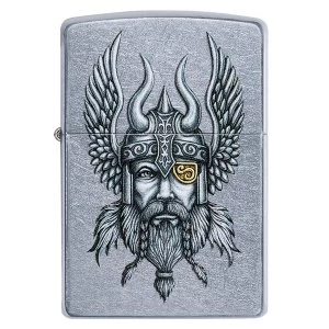 image of Zippo Viking Warrior Chrome Regular Windproof Lighter