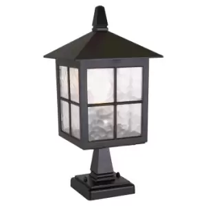 Image of IP43 1 Bulb Wall Ground Pedestal Light Black LED E27 100W d00207