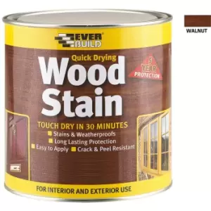 image of Everbuild Satin Wood Stain Walnut 2.5 Litre