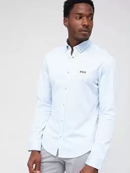 Image of BOSS Biado Oxford Shirt - Pastel Blue, Pastel Blue, Size L, Men