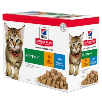 Image of Hill's Science Plan Kitten Pouches - Fish Selection (48 x 85g)
