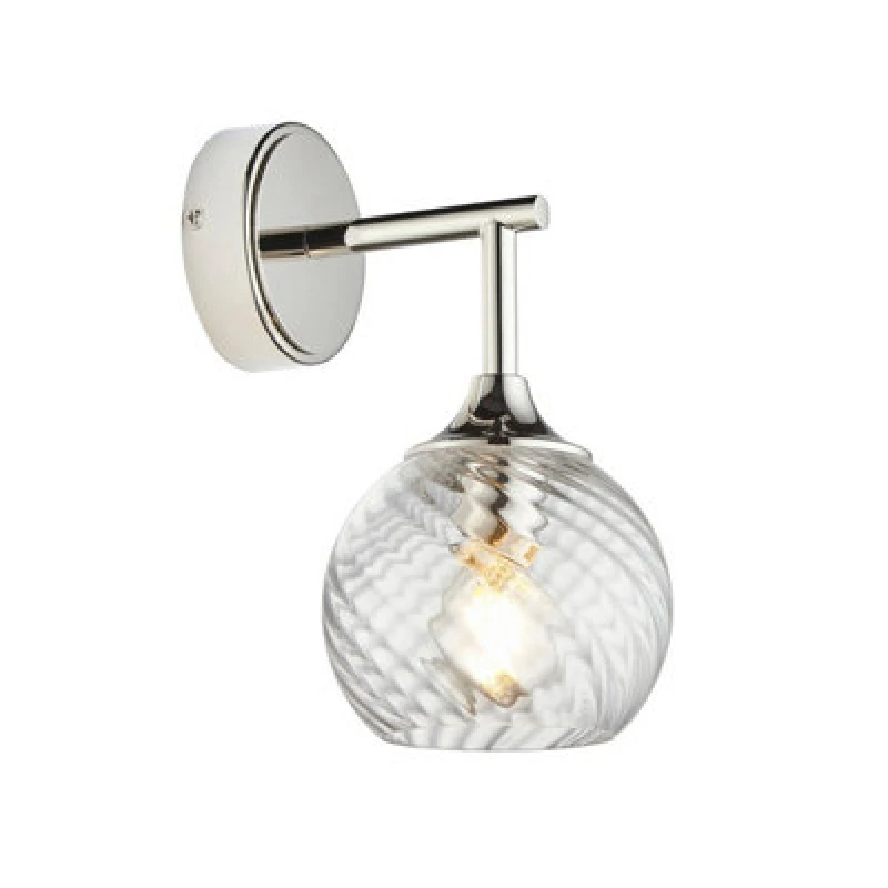 Image of Luminosa Lighting Luminosa Allegra Glass Shade Wall Lamp Bright Nickel