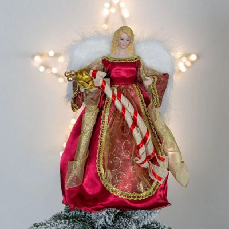Image of Christmas Workshop 12" Red Tree Top Angel 82000