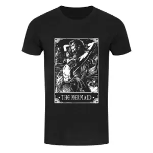 Image of Deadly Tarot Mens The Mermaid Heather T-Shirt (XL) (Black/White)