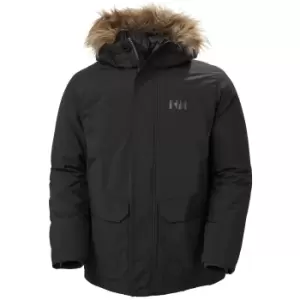 Image of Helly Hansen Mens Classic Winter Parka With Faux Fur Hood Black L