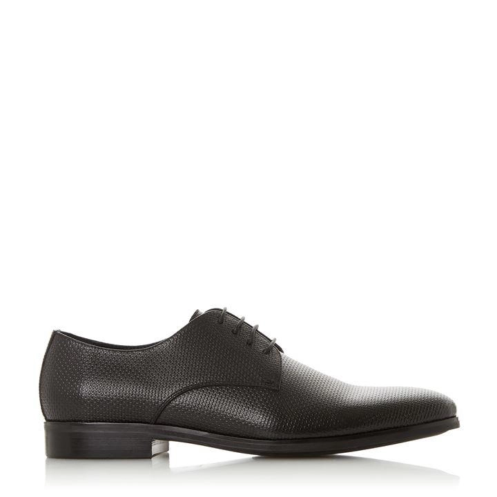 image of Dune Tan 'Slate' Leather Embossed Shoes - 6 - black