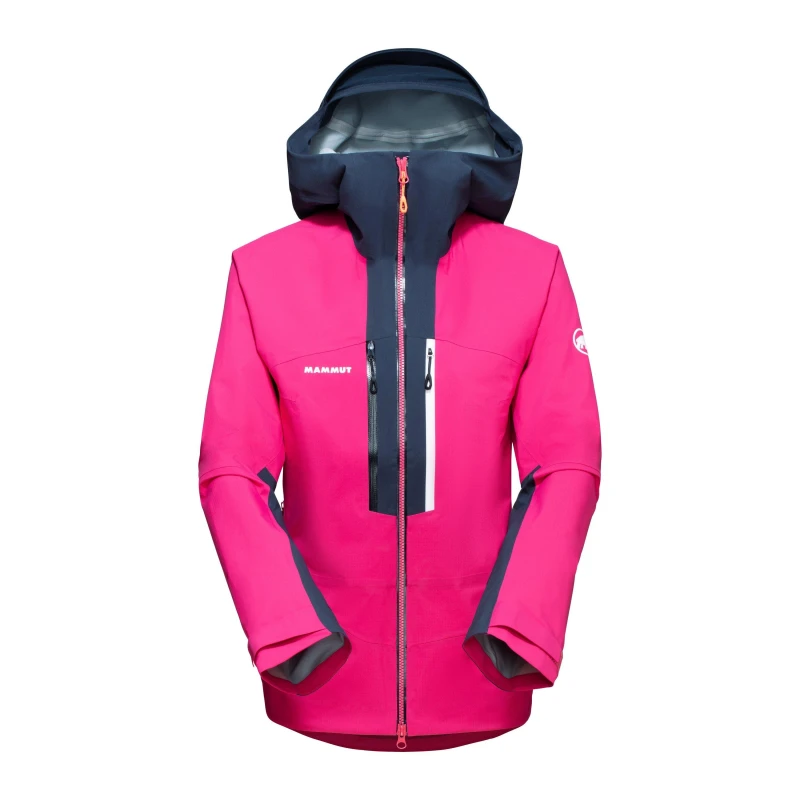 Image of Mammut Womens Taiss Waterproof Shaped Fit Jacket Pink Marine female 16 (XL)