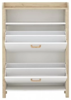 image of Berwick 1 Shelf Open Top Shoe Cabinet - White