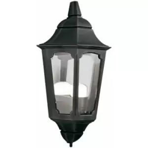Image of Loops - IP43 1 Bulb Half Lantern Wall Light Black LED E27 100W