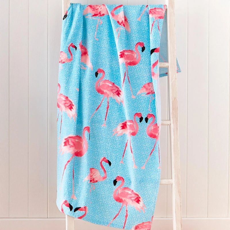 Image of Catherine Lansfield Catherine Lansfield Flamingo Beach Towel - Blue