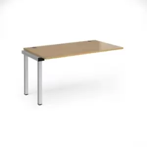 Image of Bench Desk Add On Rectangular Desk 1400mm Oak Tops With Silver Frames 800mm Depth Connex