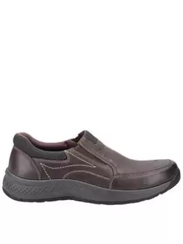 image of Cotswold Churchill Slip-on Leather Shoes, Brown, Size 10, Men