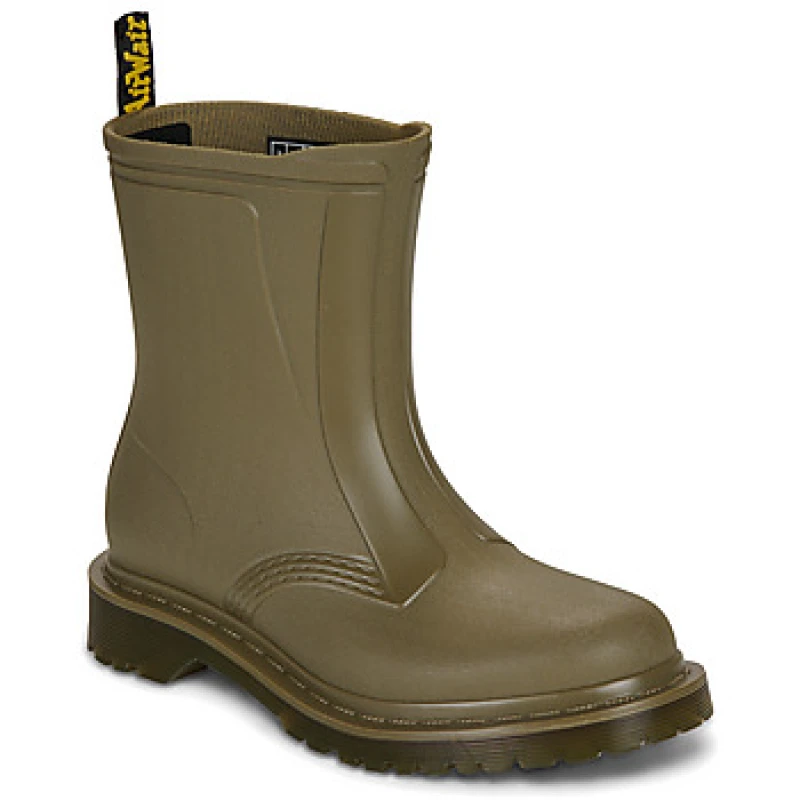 Image of Dr. Martens 1460 Rain Pull On Boot DMs Olive PVC womens Wellington Boots in Kaki