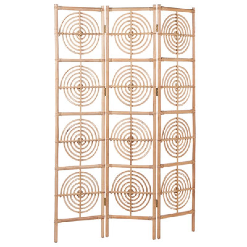 Image of Beliani 3 Panel Room Divider Altamura Light Brown 117cm 180 Cm