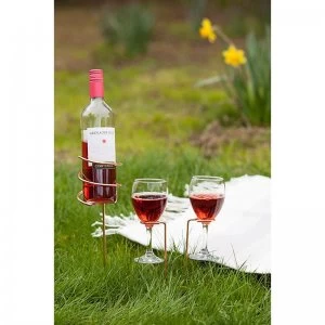 B and Co Copper Effect Wine Bottle and Glass Holders - main image