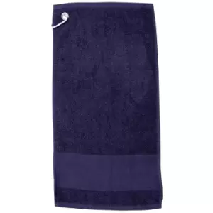 Image of Towel City Printable Border Golf Towel (One Size) (Navy)