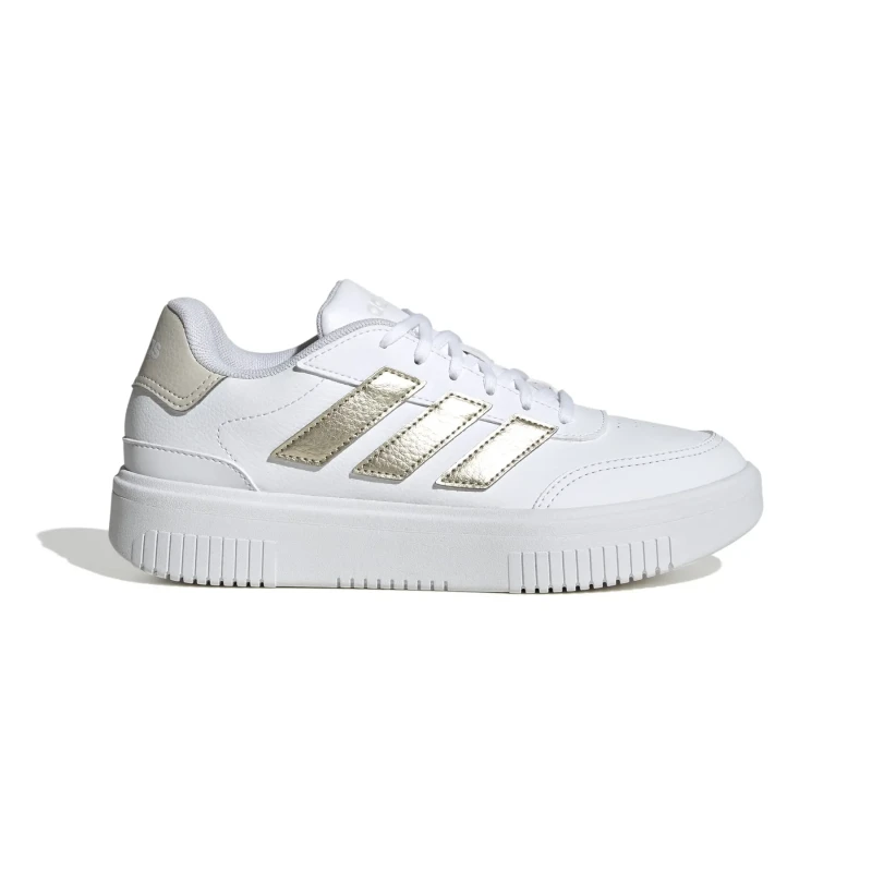 Image of Adidas SPORTSWEAR Courtblock Bold Trainers White/Gold-Coloured Women 36 (3.5);37.3 (4);38 (5);39.3 (5.5 to 6);40 (6.5);41.3 (7);42 (8)