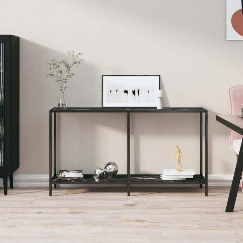 Image of VIDAXL Console Table Black 140x35x75.5cm Tempered Glass Vidaxl 8720286462942