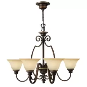 Image of 6 Bulb Chandelier Hanging Pendant LIght Antique Bronze LED E27 60W Bulb