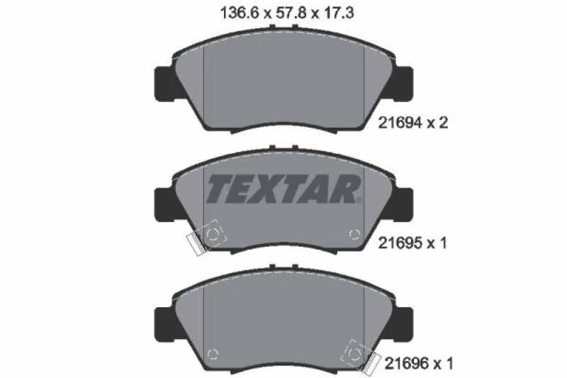 Image of Brake pad set TEXTAR 2169401