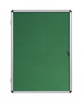 Bi-Office Enclore Green Felt Lockable Noticeboard 20xA4