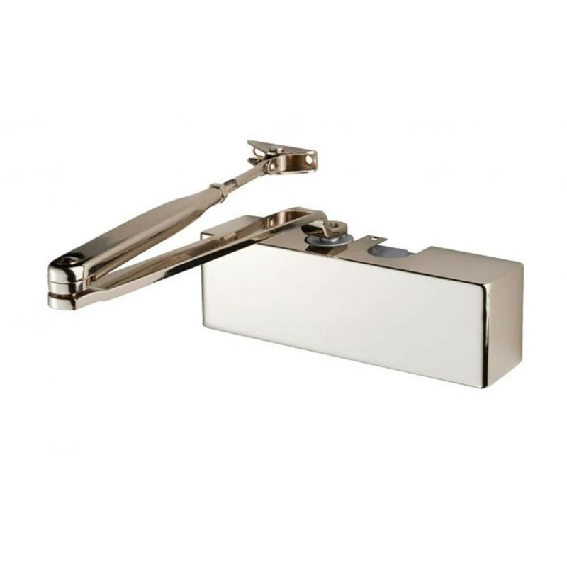 Image of Loops Template Adjustable Overhead Door Closer Upto 80kg Doors Polished Nickel Metallics