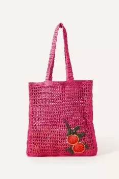 image of Raffia Crochet Beach Shopper Bag