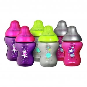 image of Tommee Tippee 6 x 260ml Decorated Bottles