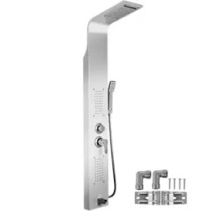 Image of 5 In 1 Shower Column Tower Panel With Twin Heads Tub Spout Elegant Waterfall