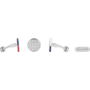 Image of Mens Tommy Hilfiger Stainless Steel All Over Th Flag Texture Flag