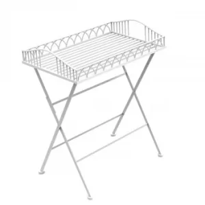 Image of Charles Bentley Wrought Iron Butler Tray, White
