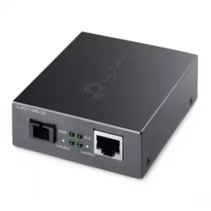 image of TP-LINK (TL-FC111PB-20) 10/100 Mbps WDM Media Converter with 1-Port PoE, up to 20km, 802.3u 10/100Base-TX, 100Base-FX,...