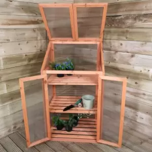 Image of Wooden Mini Greenhouse Cold Frame - Small Greenhouse H120 x W69 x D49cm - Samuel Alexander