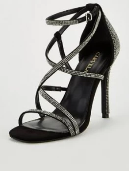 Image of Carvela Ginger Heeled Sandals - Black, Size 3, Women