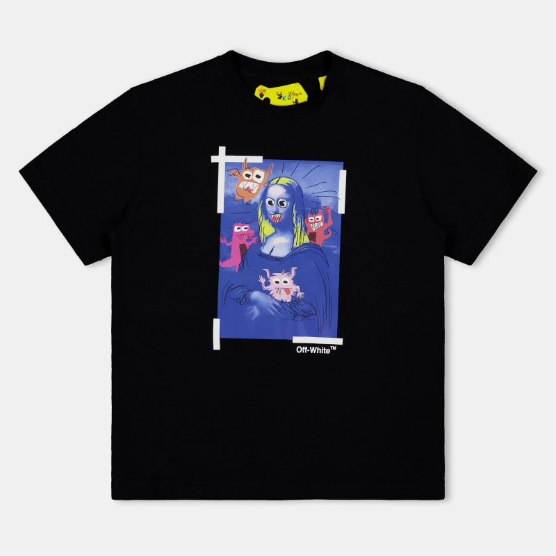 Image of Off White Kids T-Shirt Black/Blue male 8Y