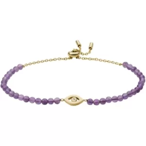 Image of Fossil Georgia Wellness Amethyst Beaded Bracelet