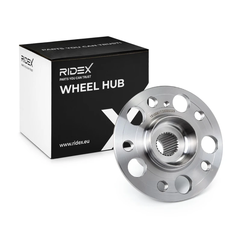 Image of RIDEX 653W0337 Wheel Hub Rear Axle, without wheel bearing, without fastening/mounting material Wheel Hub (653)