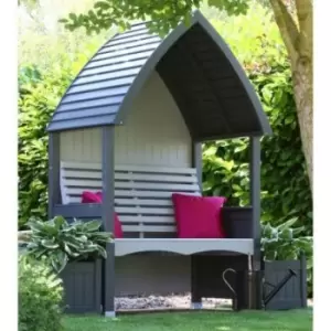 image of AFK Premium Cottage Arbour Charcoal & Stone 2 Seat