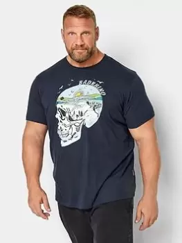 Image of BadRhino Badrhino Skull River T-Shirt Blue Size 1Xl, Men