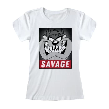 image of Looney Tunes - Taz Savage Womens X-Large T-Shirt - White